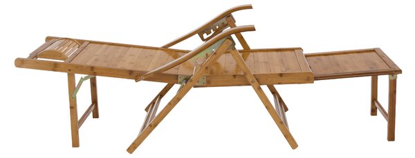 KONDELA Zahradní polohovací křeslo, přírodní, bambus, VARDON