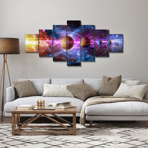 Obraz - Sluneční soustava (210x100 cm)