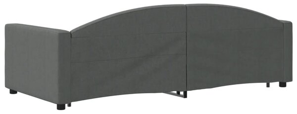 Válenda s přistýlkou a zásuvkami tmavě šedá 90 x 200 cm textil 3197225