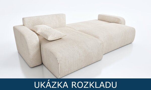 Rozkládací sedací souprava do L - Lavana XL - hnědá