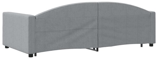 Válenda s přistýlkou a zásuvkami světle šedá 100x200 cm textil 3197229