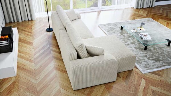 Rozkládací sedací souprava do L - Lavana XL - hnědá