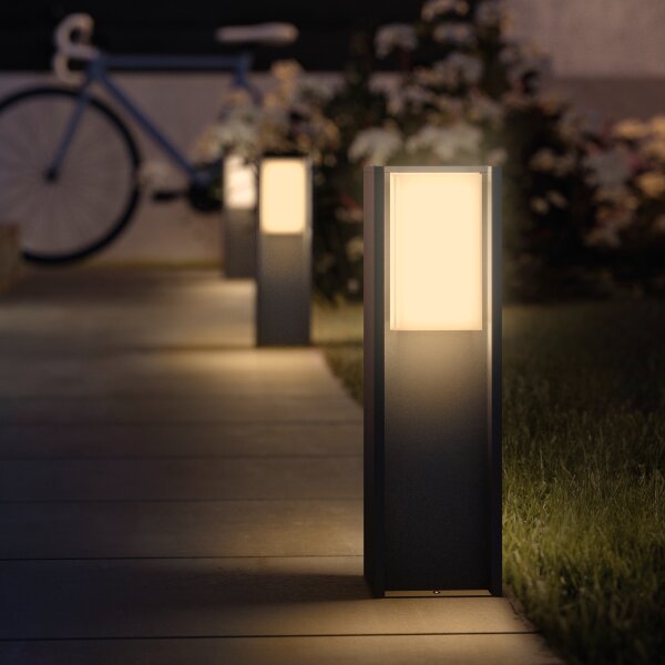 Zahradní sloupkové svítidlo 1x E27 2000–6500K antracitová IP44 Philips HUE White and Color Ambiance Turaco 8721103118455