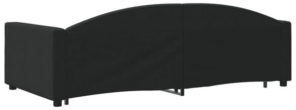 Válenda s přistýlkou a zásuvkami černá 100 x 200 cm textil 3197231