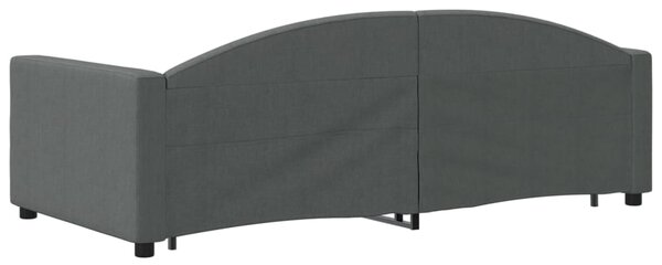 Válenda s přistýlkou a zásuvkami tmavě šedá 90 x 190 cm textil 3197235