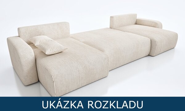 Rozkládací sedací souprava do U - Lavana XL - hnědá