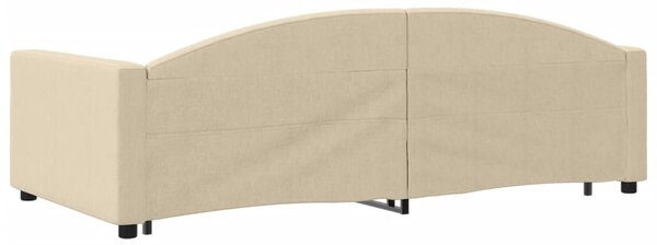 Válenda s přistýlkou a zásuvkami krémová 100 x 200 cm textil 3197233