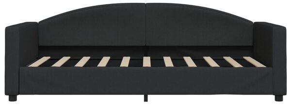 Válenda s přistýlkou a zásuvkami černá 90 x 190 cm textil 3197236