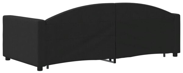 Válenda s přistýlkou a zásuvkami černá 90 x 190 cm textil 3197236