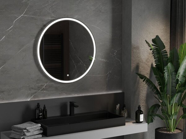Mexen Gobi osvětlené koupelnové zrcadlo, kulaté 80 cm, LED 6000K, antifog - 9801-080-080-611-00