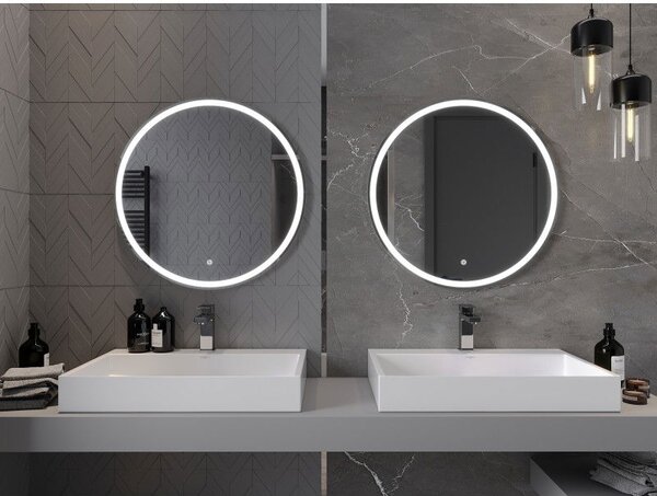 Mexen Gobi zrcadlo koupelnové podsvícené, kulaté 70 cm, LED 6000K, proti-pára - 9801-070-070-611-00