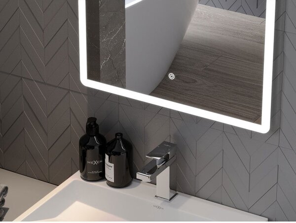 Mexen Navia zrcadlo do koupelny podsvícené 100 x 80 cm, LED 6000K, anti-mlhové - 9803-100-080-611-00