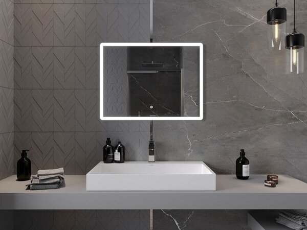 Mexen Navia koupelnové zrcadlo osvětlené 80 x 60 cm, LED 6000K, anti-pára - 9803-080-060-611-00