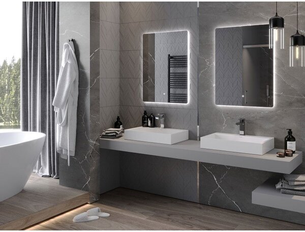 Mexen Sun zrcadlo do koupelny s podsvícením 60 x 80 cm, LED 6000K, proti zamlžení - 9807-060-080-611-00