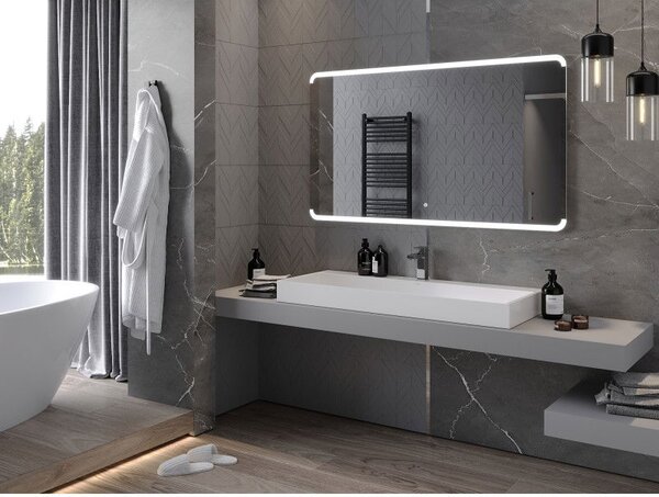 Mexen Nida osvětlené koupelnové zrcadlo 140 x 80 cm, LED 6000K, proti mlze - 9806-140-080-611-00