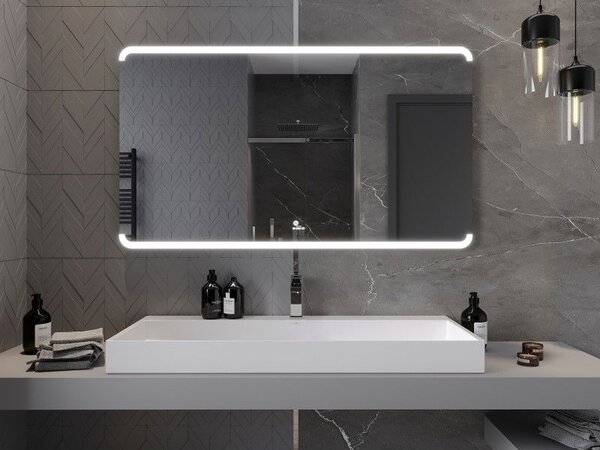 Mexen Nida osvětlené koupelnové zrcadlo 140 x 80 cm, LED 6000K, proti mlze - 9806-140-080-611-00