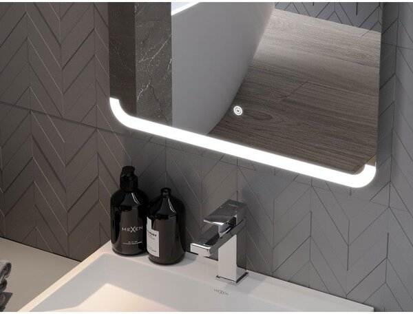 Mexen Nida osvětlené koupelnové zrcadlo 140 x 80 cm, LED 6000K, proti mlze - 9806-140-080-611-00