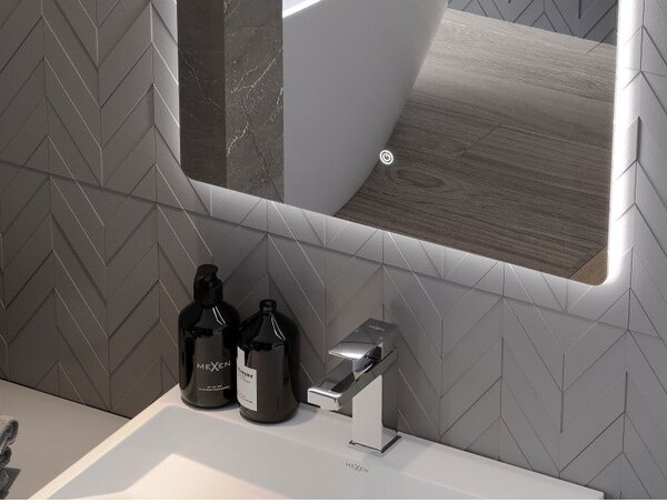 Mexen Sun koupelnové zrcadlo s osvětlením 100 x 80 cm, LED 6000K, proti zamlžení - 9807-100-080-611-00