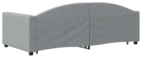 Válenda s přistýlkou a zásuvkami světle šedá 100x190 cm textil 3197267
