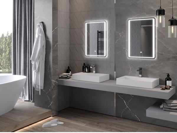 Mexen Zusa koupelnové zrcadlo s podsvícením 50 x 70 cm, LED 6000K, proti zamlžení - 9808-050-070-611-00