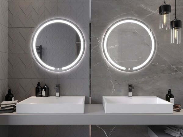 Mexen Rose kulaté koupelnové zrcadlo s podsvícením, kulaté 70 cm, LED 6000K, antifog - 9810-070-070-611-00