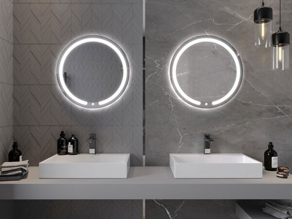 Mexen Rose koupelnové zrcadlo podsvícené, kulaté 60 cm, LED 6000K, proti zamlžení - 9810-060-060-611-00