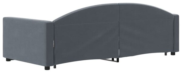 Válenda s přistýlkou tmavě šedá 90 x 200 cm samet 3197302