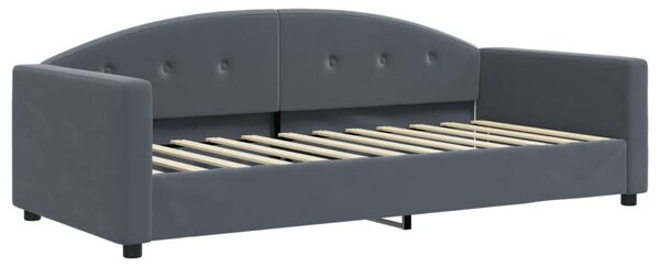 Válenda s přistýlkou tmavě šedá 90 x 200 cm samet 3197302