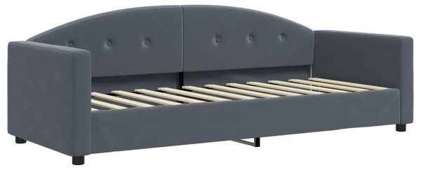 Válenda s přistýlkou a matracemi tmavě šedá 80 x 200 cm samet 3197319