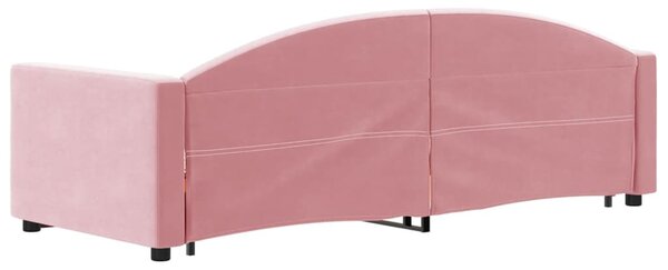 Válenda s přistýlkou a zásuvkami růžová 80 x 200 cm samet 3197345