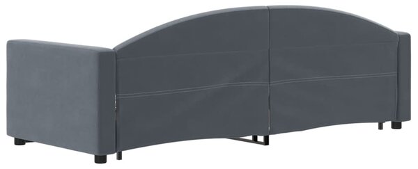 Válenda s přistýlkou a zásuvkami tmavě šedá 80 x 200 cm samet 3197343