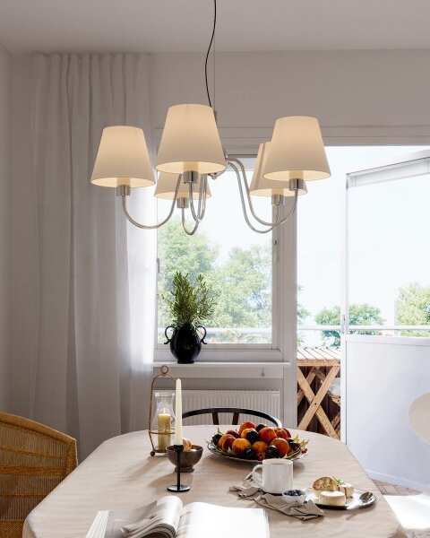 ByRydens 4202720-6510 - Lustr na lanku LYNF 5xE14/8W/230V chrom/bílá