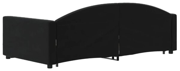 Válenda s přistýlkou a zásuvkami černá 90 x 200 cm samet 3197353
