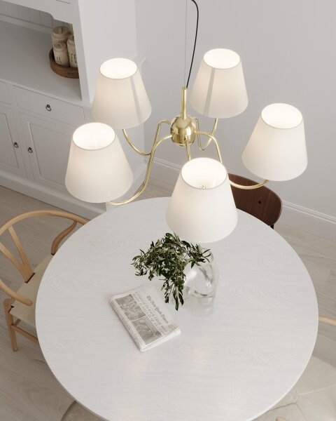 ByRydens 4202720-6509 - Lustr na lanku LYNF 5xE14/8W/230V mosaz/bílá