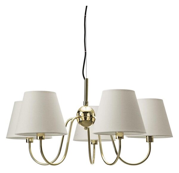 ByRydens 4202720-6509 - Lustr na lanku LYNF 5xE14/8W/230V mosaz/bílá