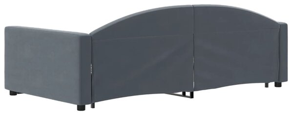 Válenda s přistýlkou a zásuvkami tmavě šedá 90 x 200 cm samet 3197350