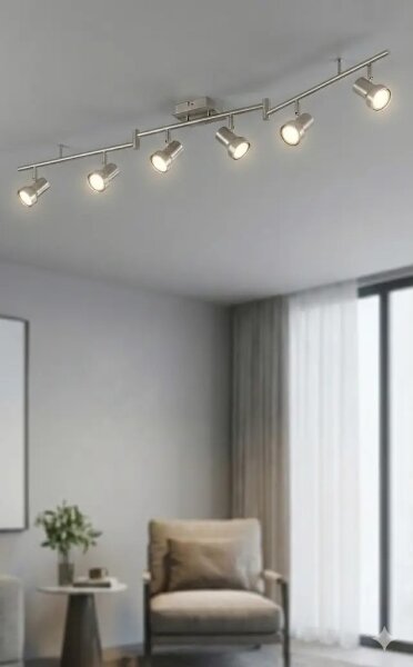 LED Bodové svítidlo 6xGU10/4,7W/230V matný chrom