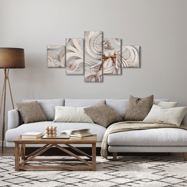 Obraz bohyně s florálním motivem (125x70 cm)