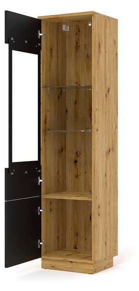 Vitrína Aurora 150 (dub artisan + matná černá)