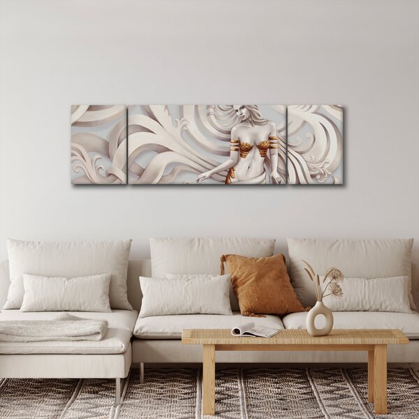 Obraz bohyně s florálním motivem (170x50 cm)