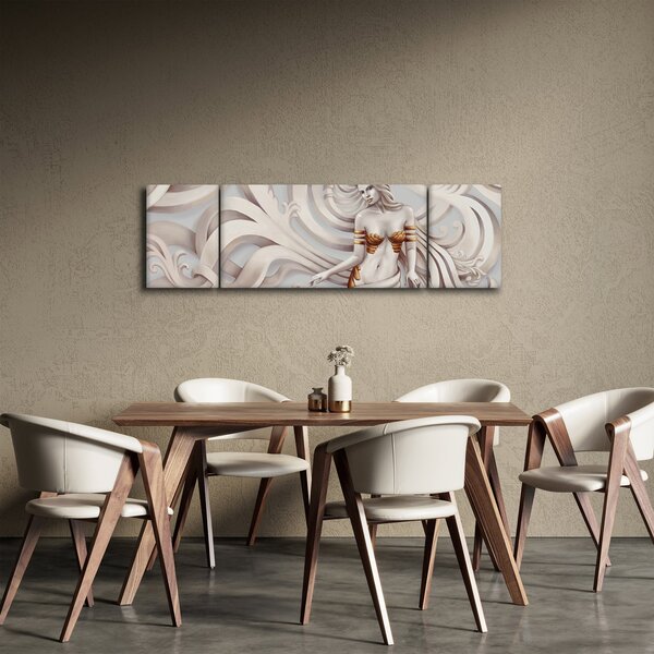 Obraz bohyně s florálním motivem (170x50 cm)