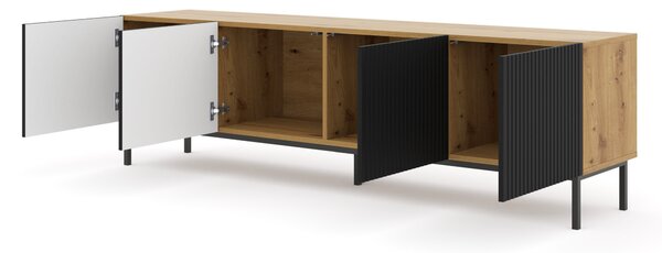 TV skříňka/stolek 4D 200 Rowanna (dub artisan + černá)