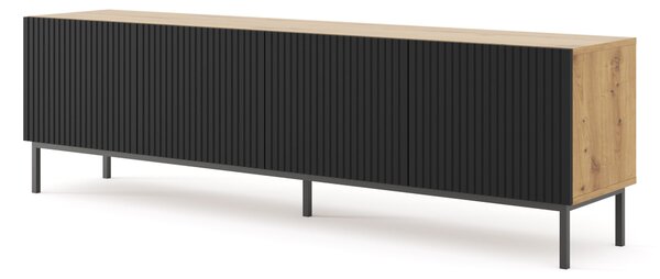 TV skříňka/stolek 4D 200 Rowanna (dub artisan + černá)