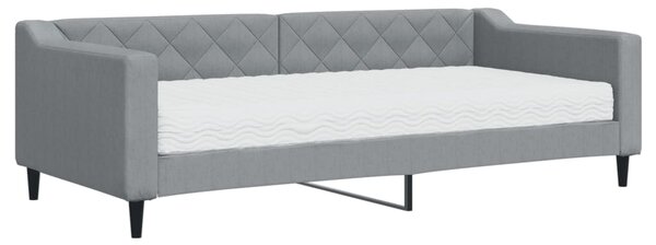 Válenda s matrací světle šedá 90 x 200 cm textil 3197408
