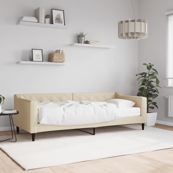 Válenda s matrací krémová 80 x 200 cm textil 3197407