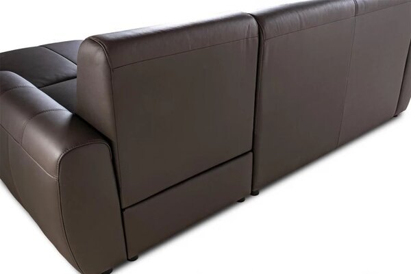 Kožená rohová sedací souprava FELIS, levá, Latté