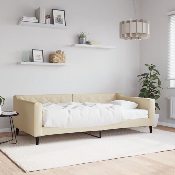 Válenda s matrací krémová 100 x 200 cm textil 3197417