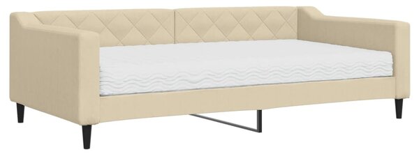 Válenda s matrací krémová 100 x 200 cm textil 3197417