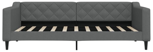 Válenda s přistýlkou a zásuvkami tmavě šedá 90 x 190 cm textil 3197473