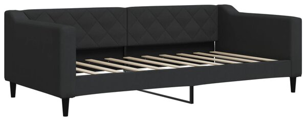 Válenda s přistýlkou a zásuvkami černá 90 x 190 cm textil 3197492